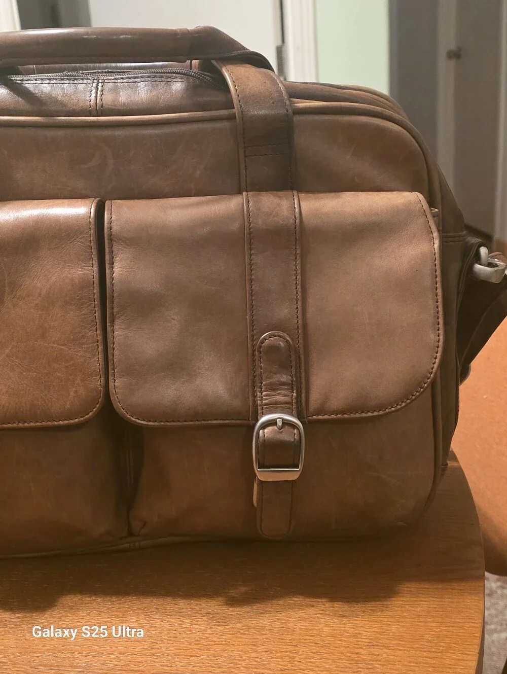 Rare Vintage 1990s Samsonite Distressed Leather Briefcase Messenger Laptop Bag